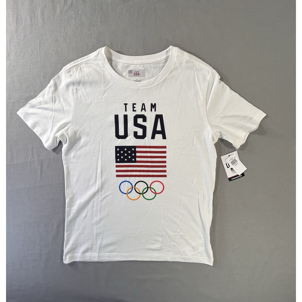 Team‎ USA Olympics Short Sleeve White T-shirt Kids Large NEW Sports Casual